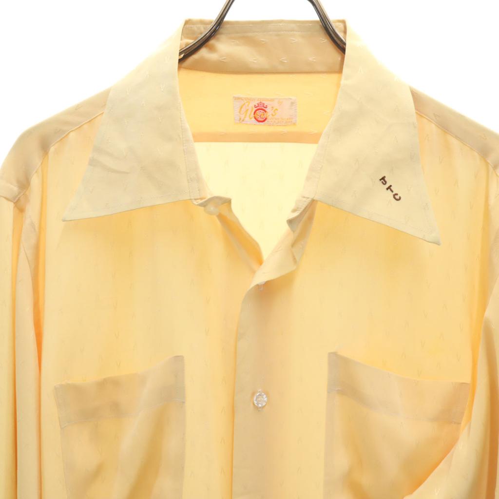 70s Vintage Long Sleeve Shirt Yellow Men's Used