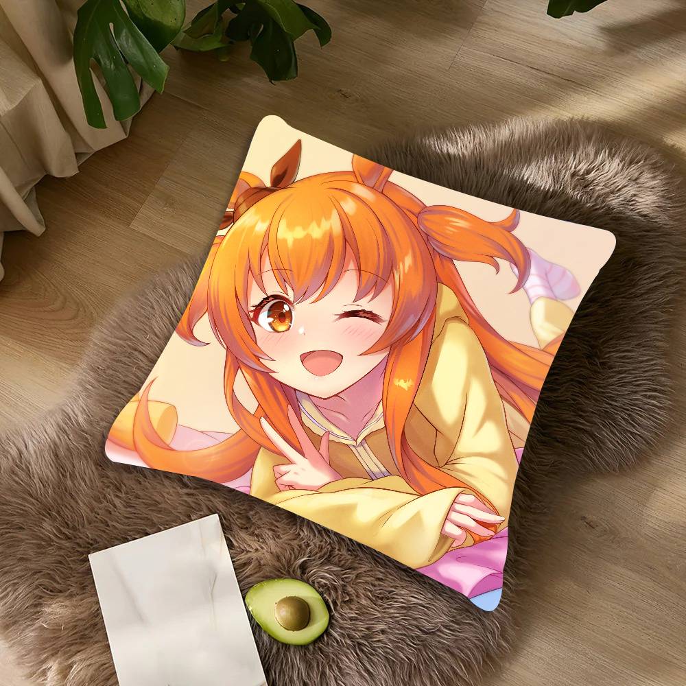 Cute Uma Musume Pretty Derby Pillow Case Cushion Cover Decor Home Throw Pillow Covers For Couch Camping Pillow Cover Decorations