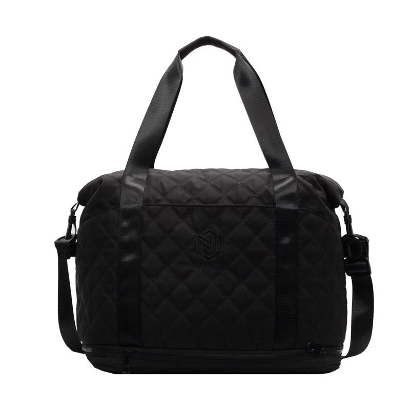 

Нова ромбоподібна дорожня сумка великої місткості, окреме відділення для взуття, зручна для відряджень, для зберігання речей вагітних, сумка через плече, сумка для йоги та фітнесу. чорний