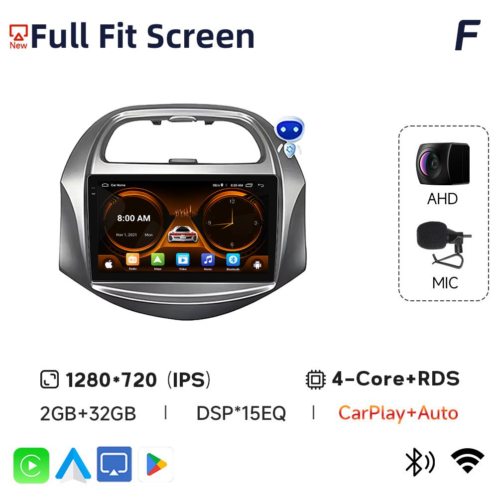 JIUYIN Incell Car Stereo with Screen for Chevrolet SPARK BEAT Android Auto Wireless Carplay 4G Electronics Navigation with Frame