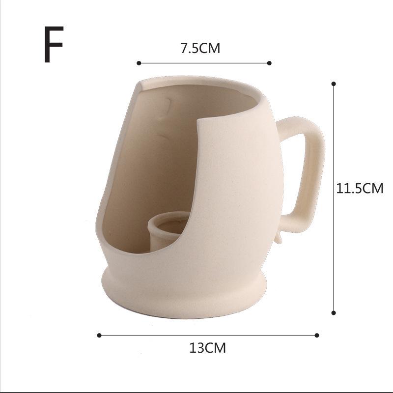 Nordische Polygon Runde Keramikvase Haus Wohnzimmer TV-Schrank Schreibtisch Ferienwohnung Kunstdekorationen Trockenblumenarrangements Vase