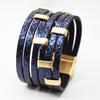 Bohemian Multi Layered PU Leather Bracelet Retro Magnetic Buckle Bangle