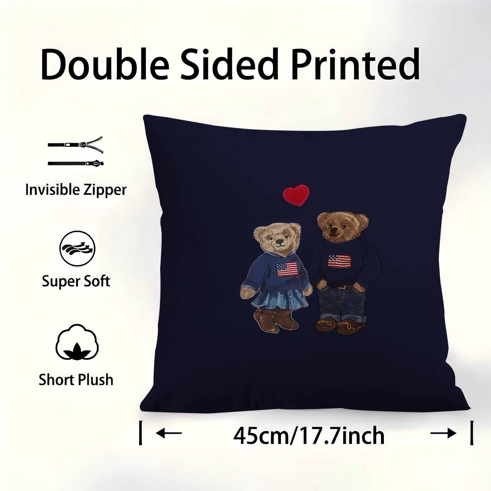 Cushion Cover Pillow Cover Decor Pillowcase Printed Cushion Case For Couch PPOLOs Bear