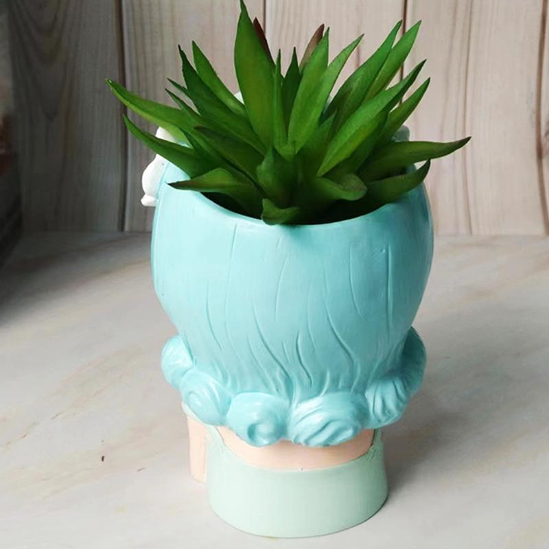 Face Planters Pots Tabletop Decorative Decor Flower Vase Statue Fairy Flowerpot For Cafe Kitchen Drawing Room Bedroom Office