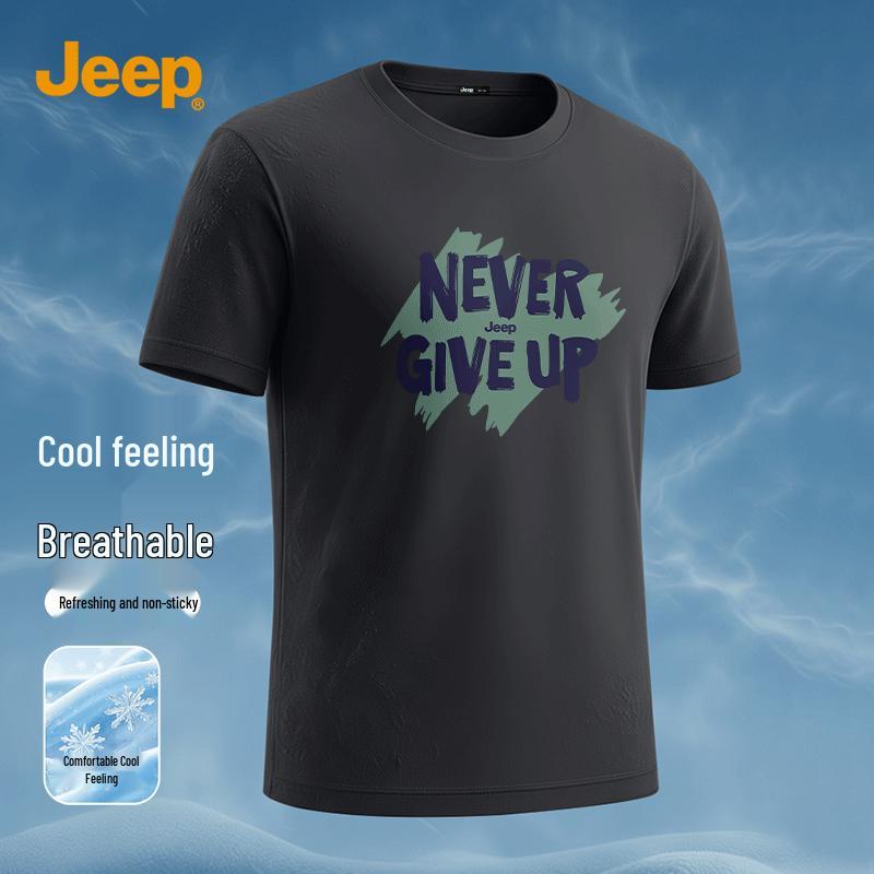 JEEP Men s Lightweight Breathable Ice Silk Short Sleeve T-Shirt 2XL