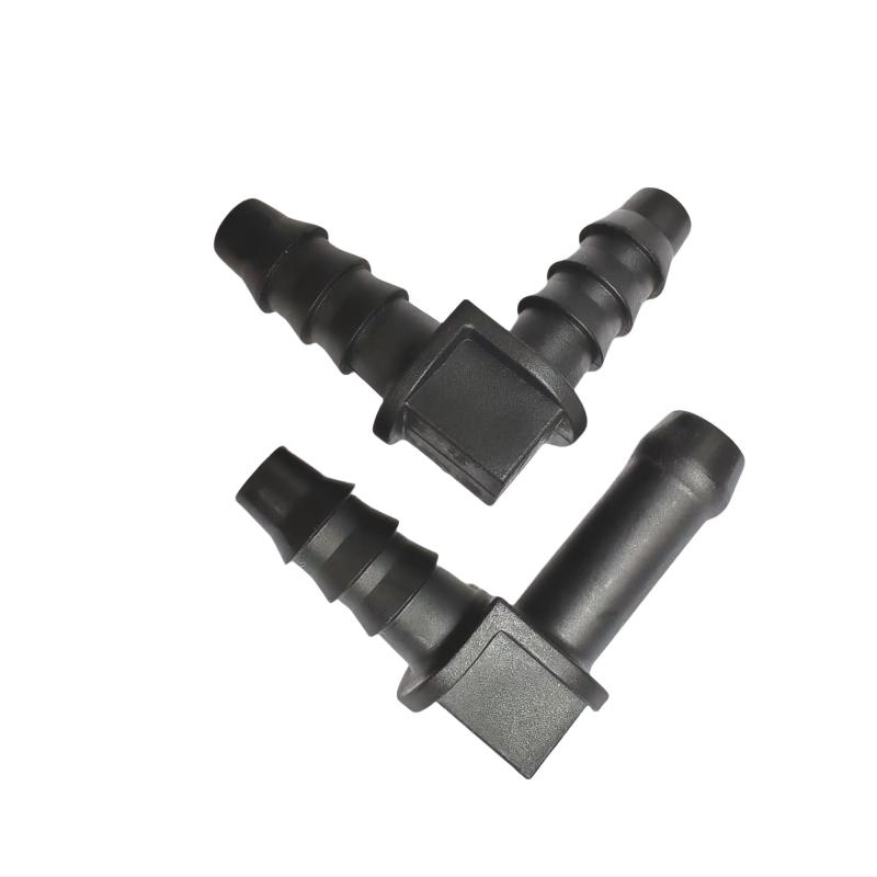 Conector plastic tip L 90 grade adaptor conector rapid linie combustibil auto fitinguri duplex tip L 2 buc