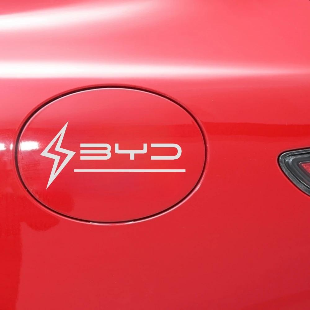 Car Fuel Tank Door Sticker for BYD ATTO 3 Dolphin Seal Han Yuan Plus Laser Reflective Charging Port Decal Accessories
