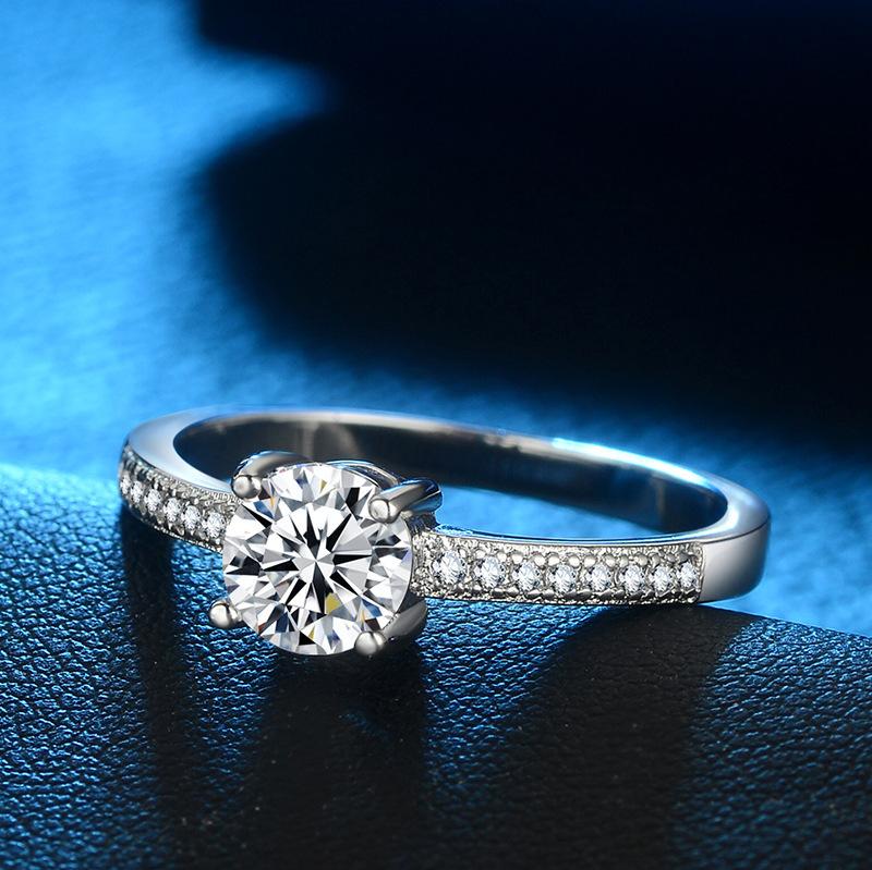 Hand Jewelry 4-Claw Zircon Ring For Women, Birthday Gifts For Twisting Eggs, Wedding Rings, Parties