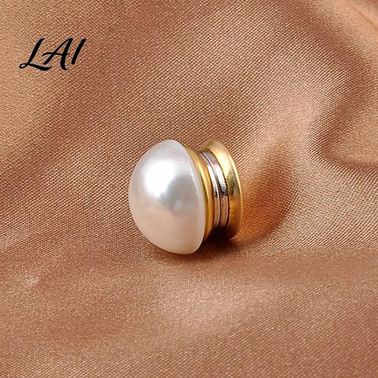 Multi Purpose Clothing Magnet 2Pcs Faux Pearl Magnetic Clothes Button Fake Cat Eye Stone Brooch Women Safety Button for Shirts Scarf Shawl,