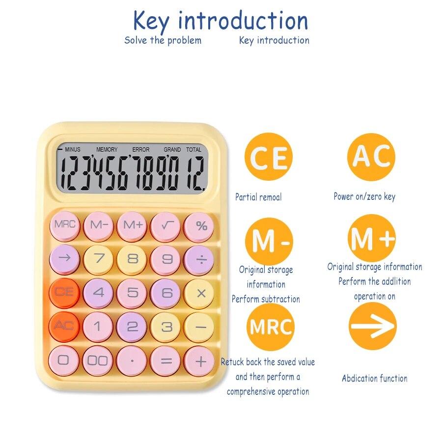 Dopamine Calculator 12 Digits Desktop Calculator Mechanical Keyboard Calculator Portable Mini Calculator for Home School Office