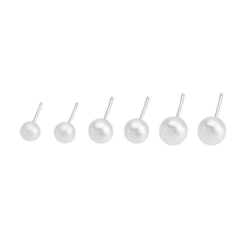 Minimalist Natural Pearl 925 Sterling Silver Stud Earrings