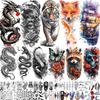 70 Fogli Tigre Aquila Drago Animali Tatuaggi Temporanei Per Uomo Donna Impermeabile Realistico 3D Serpente Scorpione Tatuaggio Falso Adesivo