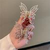 Pince à Cheveux Papillon Métal Perle Strass Élégante pour Femmes Filles Pince Barrettes Accessoires Cheveux