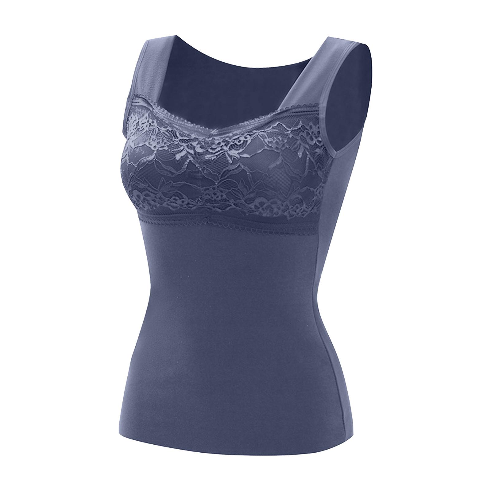 

Lace Thermal Underwear Built-in Bra Thermal Tank Top For Women Seamless Underwear Vest Base Layer Seamless Warm Vest Thermal Underwear XXL