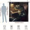 Viktoriansk Alligator Läser Duschdraperi - Lärd Fantasi, Gröna Glasögon & Böcker, Polyester, 180x180 cm, Lättskött
