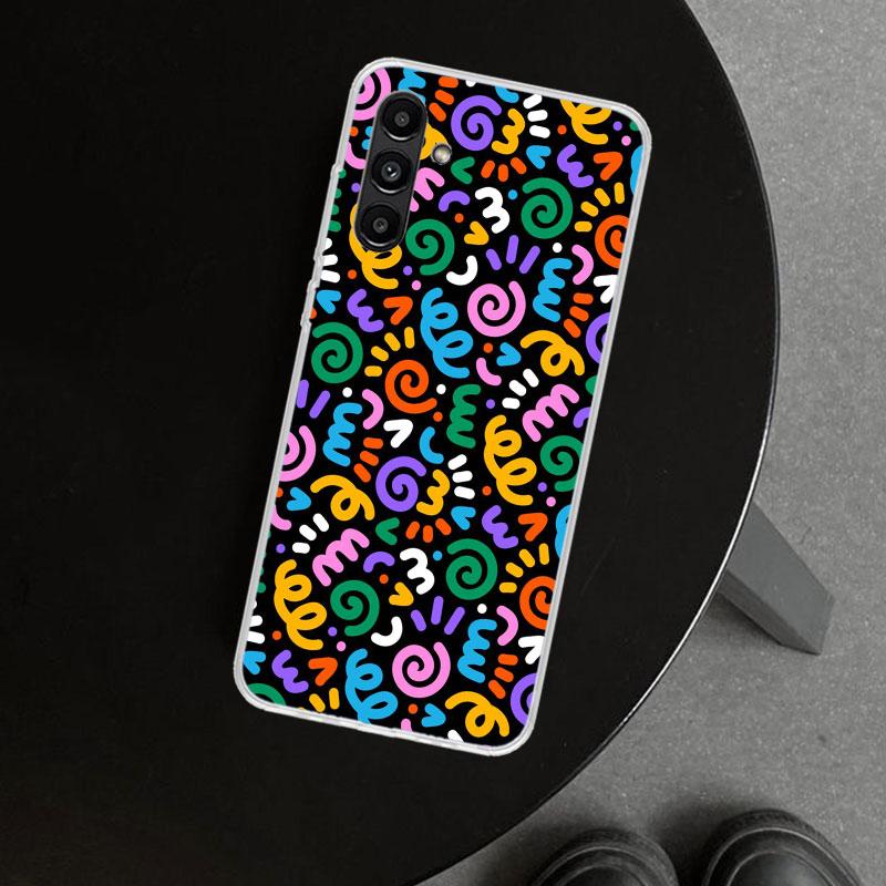 Simple Pattern Graffiti Phone Case Cover for Samsung Galaxy A17 A16 A26 A36 A56 A57 A37 A15 A25 A35 A55 A14 A24 A34 A54 A13 A23