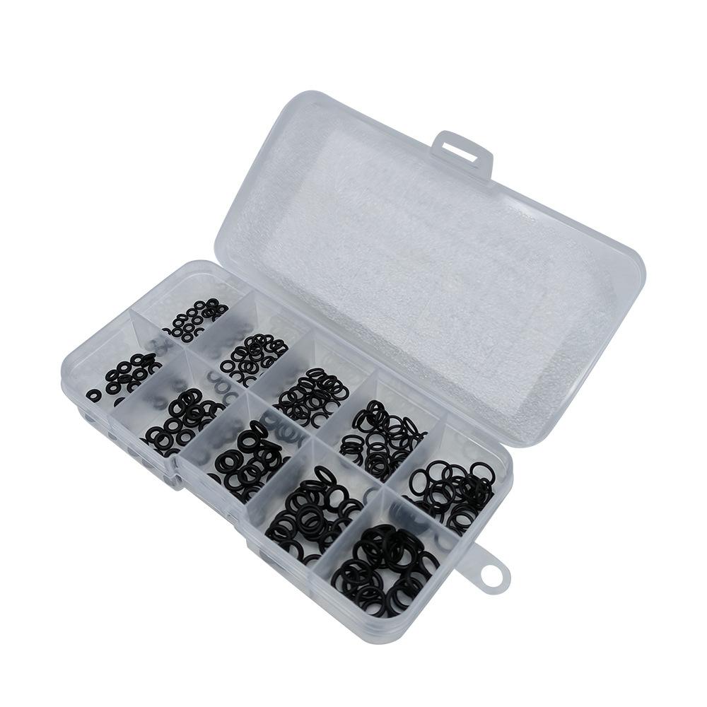 250PC Nitrile Rubber High Temperature Resistant O-ring Set Black Leather Ring Sealing Ring 10 Grid Small Set Oil Seal