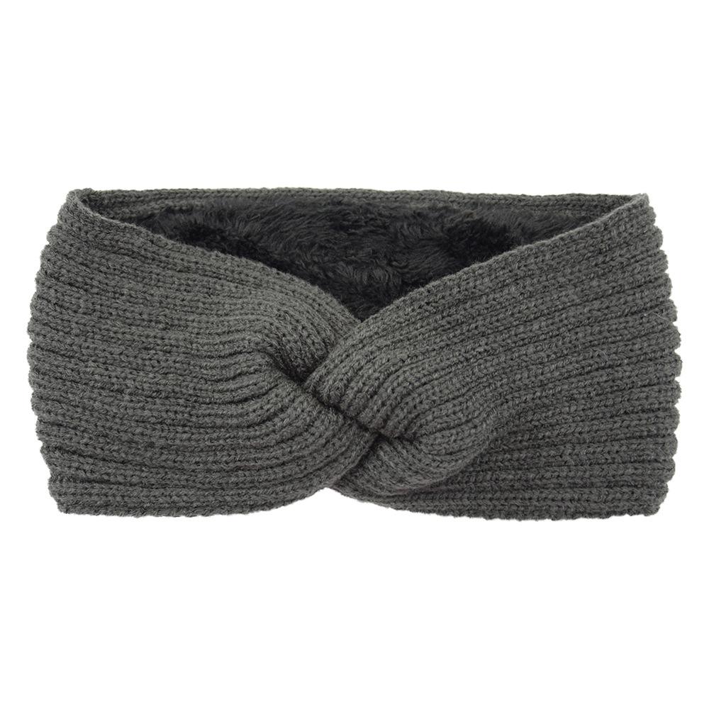 Wide Cross Fleece Lined Knitted Headbands For Woman Solid Warm Hairband Elastic Sports Yoga Headwear Girls Hair Accessories New