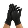 50pcs Rubber Gloves Disposable Black Powder Free Textured Fingertips Gloves for Home Beauty Salon