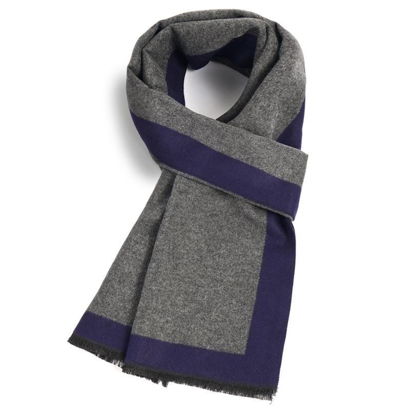 Men'S Scarves Men'S Winter Warmth Plaid Long Imitation Cashmere Men'S Scarves Custom