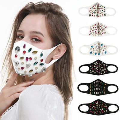Shiny Crystal Masquerade Face Mask For Female Fashion Party Accessories Mouth Mask Popular Party Nightclub Jewelry Gift