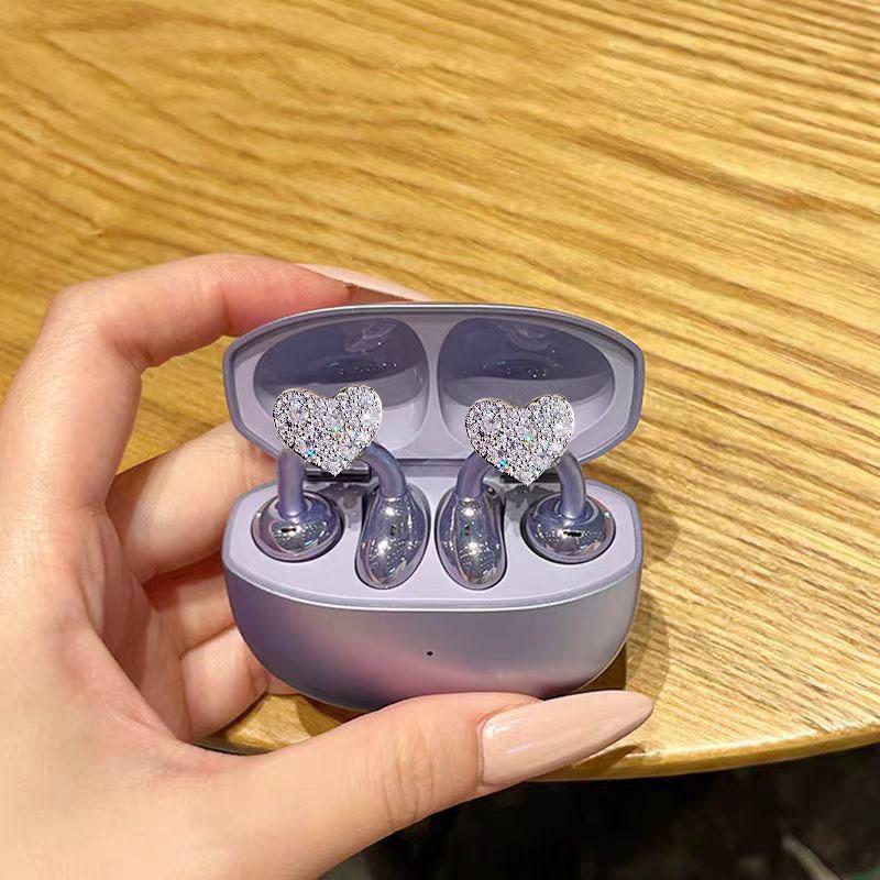 Suitable for Freeclip Earphone Drill Buckle Flash Diamond Love Earphone Buckle Sweet