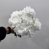 9 Heads Silk Cloth Burnt Orange Rose Bouquet for Wedding Home Party Christmas Decoration Bouquet Artificial Decorative Flowers
