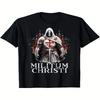 Unisex T-shirt EWH Catholic Knights Templar Crusader Cross T-shirt, 100% Cotton, Lightweight, Casual Round Neck, Short Sleeves-machine Washable, Plus