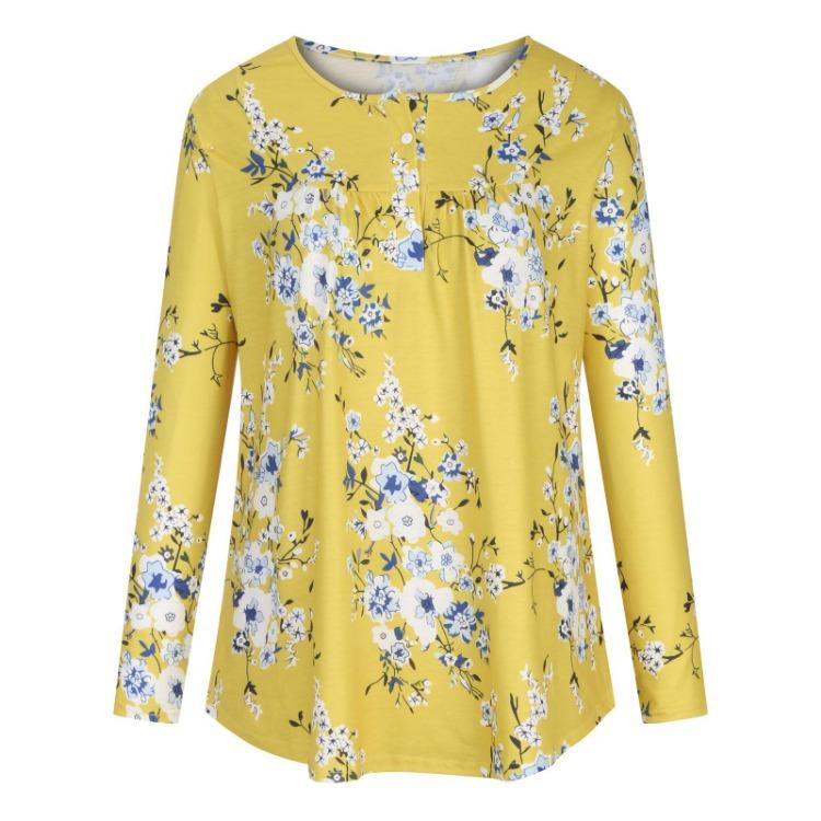 Trendy Large Size Women's Casual Shirt Printed Loose Top Long Sleeved Fashion Spring Autumn New