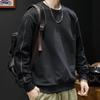 Men's Trendy Loose Fit Round Neck Hoodie, Plus Size, Autumn/Winter 2025, Long Sleeve, Extra Large