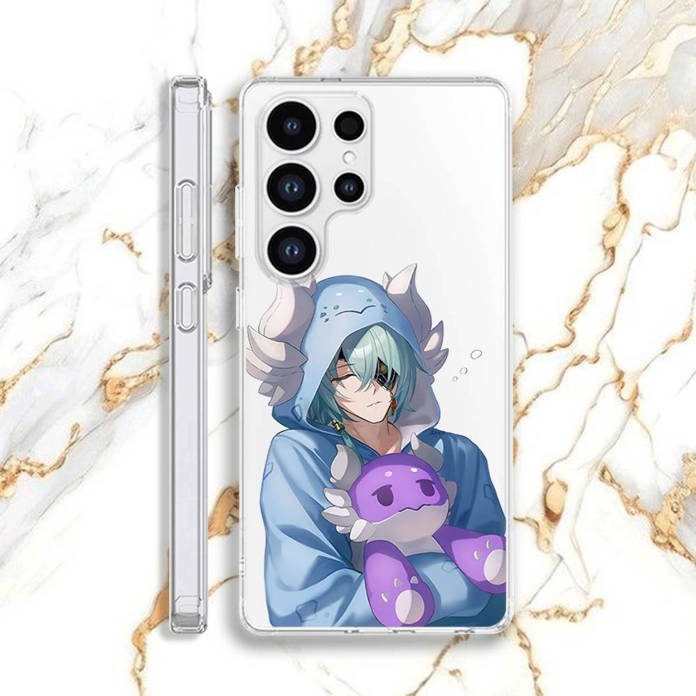 Anaxa Honkai Phone Case For Samsung S30,23,21,22,20, FE lite,S10,9,8,7 PIus Note20ultra Soft Transparent