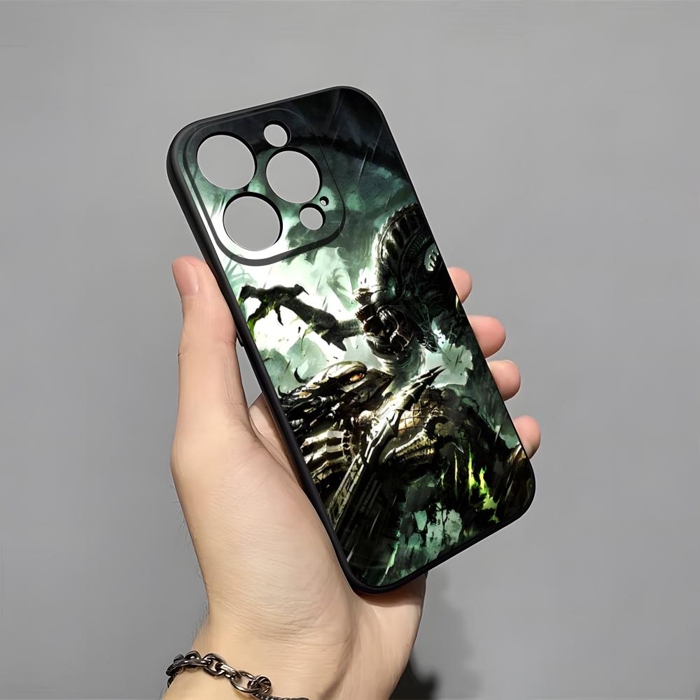 

A-Alien Vs Predator Painted Phone Case For IPhone 17 Pro Max 16 15 14 Pro Max 13 11 X Xs Xr 8 7Plus Silicone Cover iPhone 16e