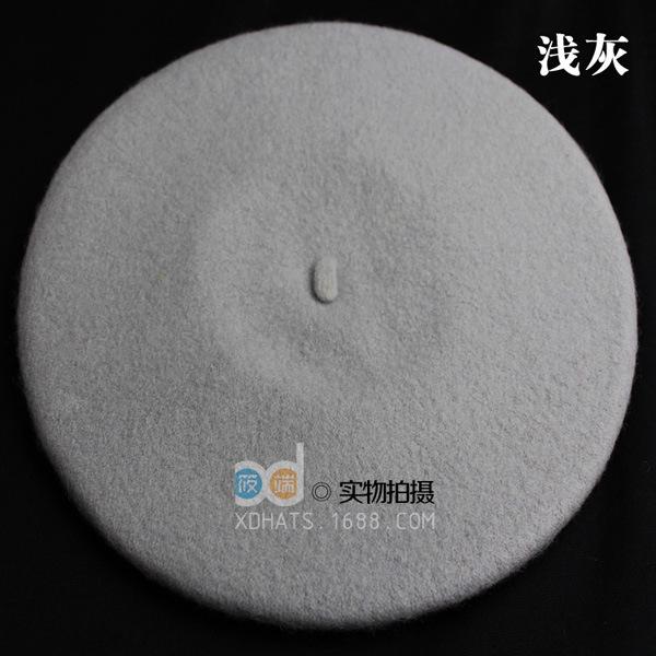 Women Temperament Wool Beret Fashion Elegant Woolen Cap Classic Vintage Solid Color Knit Cap
