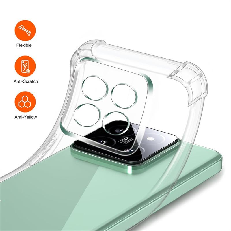 Für Xiaomi 14T / 14T Pro Airbag Fallsichere ultradünne HD-klare transparente kristallweiche Silikon-TPU-Hülle