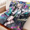 Cartoon Lynae Multifunctional Flannel Blanket Cover Warm Soft Anime Wuthering Waves Blanket Decor Home Universal Blankets