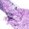 Uxcell Holographic Chunky Glitter 3.5g100g Purple Holographic Glitter Powder Mixed Chunky & Fine Flakes Sparkling Sequins for Nails, Hair, and Epoxy