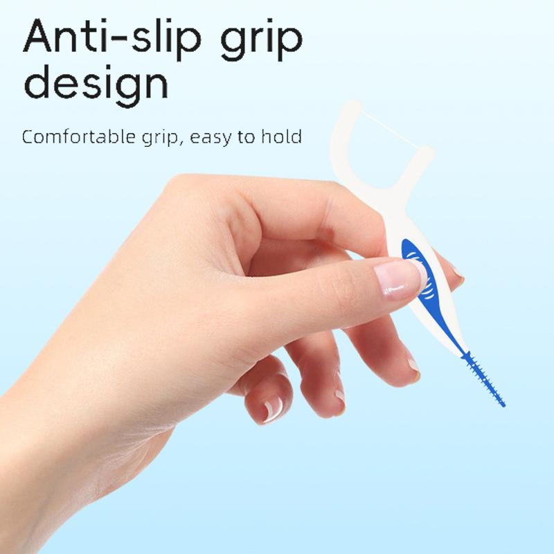 2-In-1 Multifunctional Dental Floss Stick High Elasticity Dental Floss Comfortable Soft Silicone Interdental Brush Oral Care