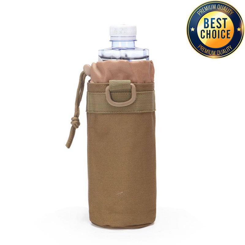 Hunting Water Bottle Pouch Outdoor Molle Kettle Pouch Holder Camping Hiking Cycling Bottle Bag Drawstring Multifunction Bottle P