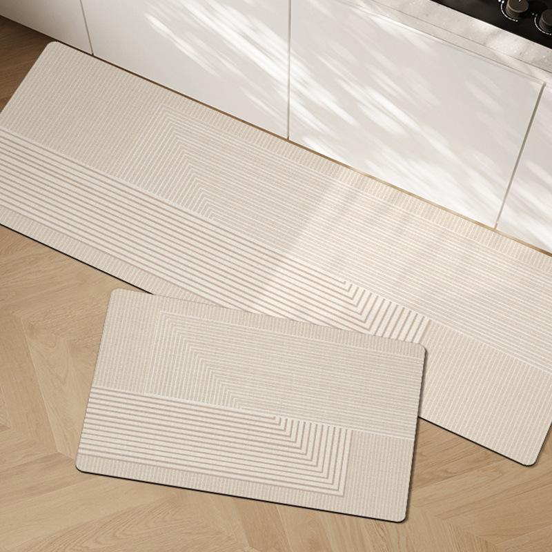 Diatom Mud Kitchen Floor Mat Dirt-resistant Anti-slip Mat Wasabi Wind Absorbing Quick-drying Foot Mat Long Two-piece Set