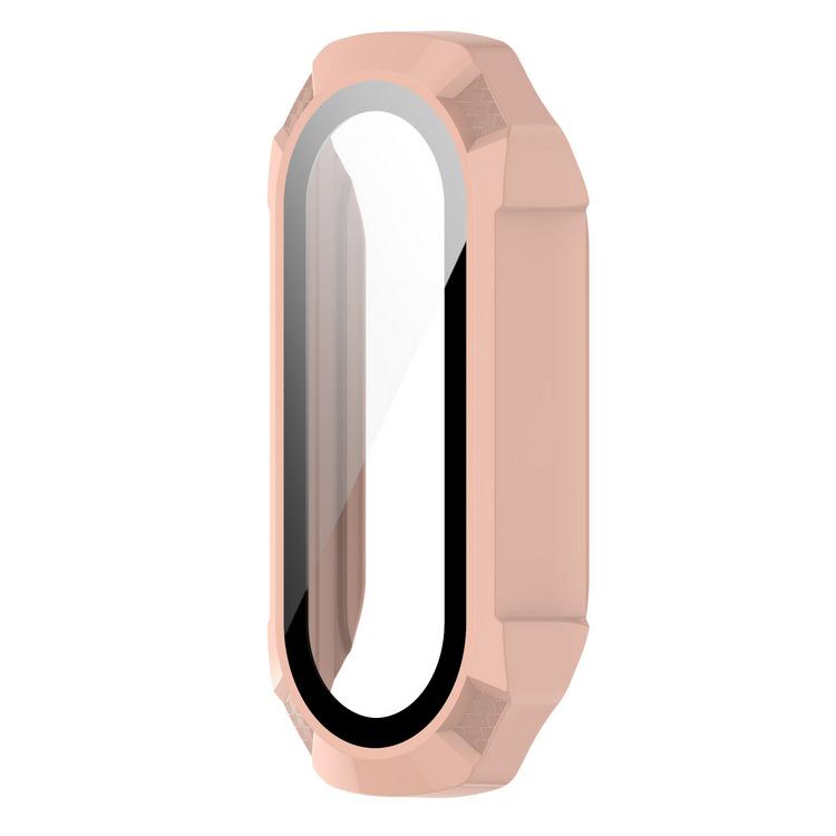 

Compatible with Xiaomi Smart Band 6/7/8/9: Integrated Tempered Protective Case - New Hard Design Mi 9 Ceramic White Special Edition/8/8 NFC цвітіння вишні, рожевий колір