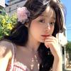 Tulle Flower Hair Clips Flower Hair Barrette Flower Alligator Duckbill Clips Decorative Hair Accessories for Beach Party