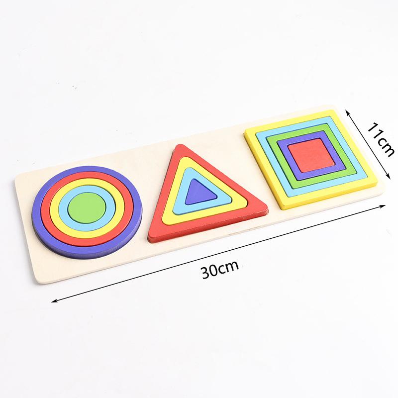 Kid Montessori Educational Multiple Geometric Shape Color Sorter Puzzle Wooden Board Puzzle Game Toys for Children Baby Gifts
