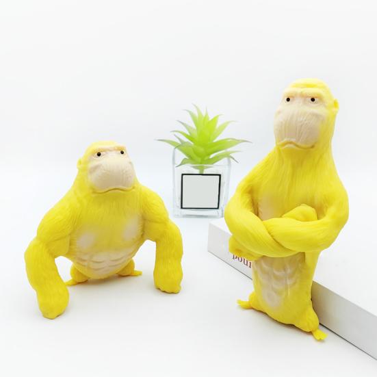 Yellow Orangutan Squeeze Toy Anxiety Stress Relief Gorilla Pinch Sensory Toy Teens Adults Soft TPR Calming Animal Fidget Toy