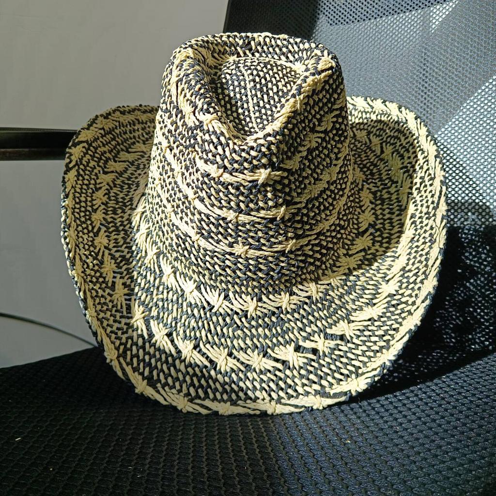 Women's Cowboy Straw Hat 2024 New Western Cowboy Sun Hat Spring Knight Hat Men's Jazz Hat Summer Cowboy Hat Sombrero Hombre
