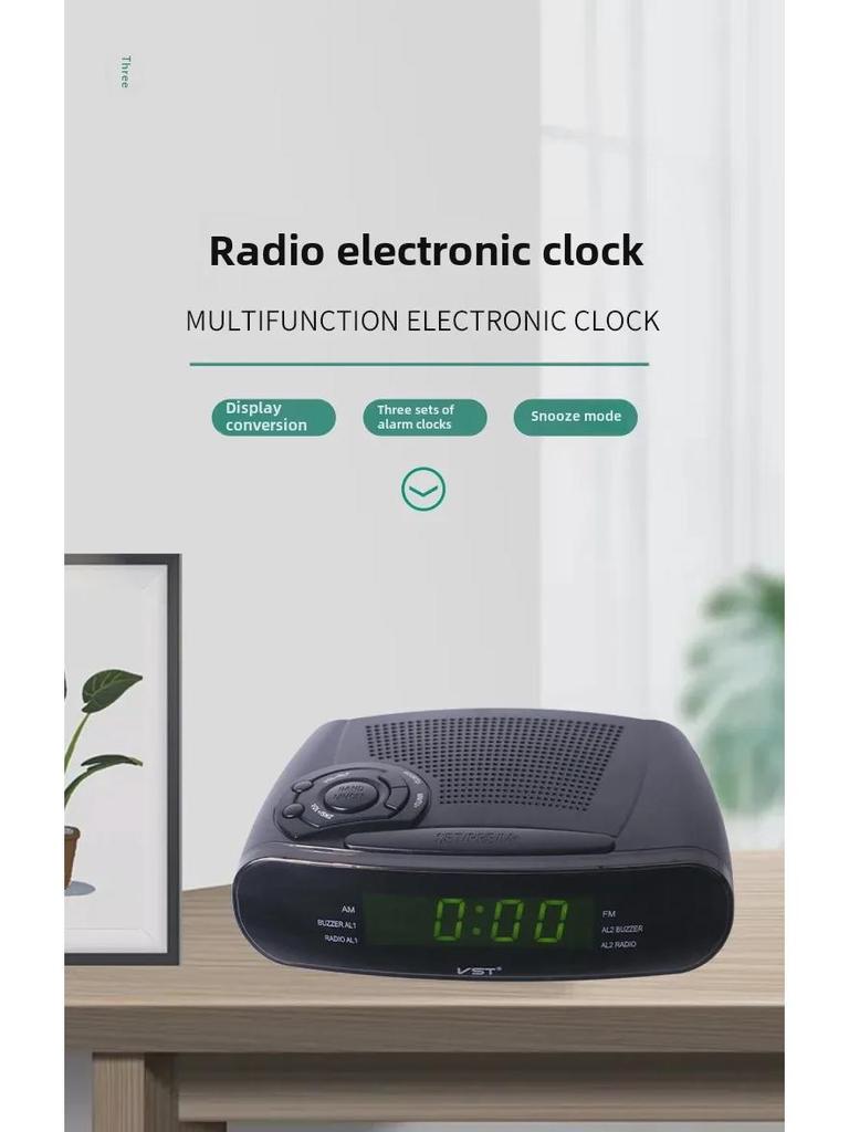 LED-Radiowecker mit AM/FM-Kanälen und Schlummerfunktion