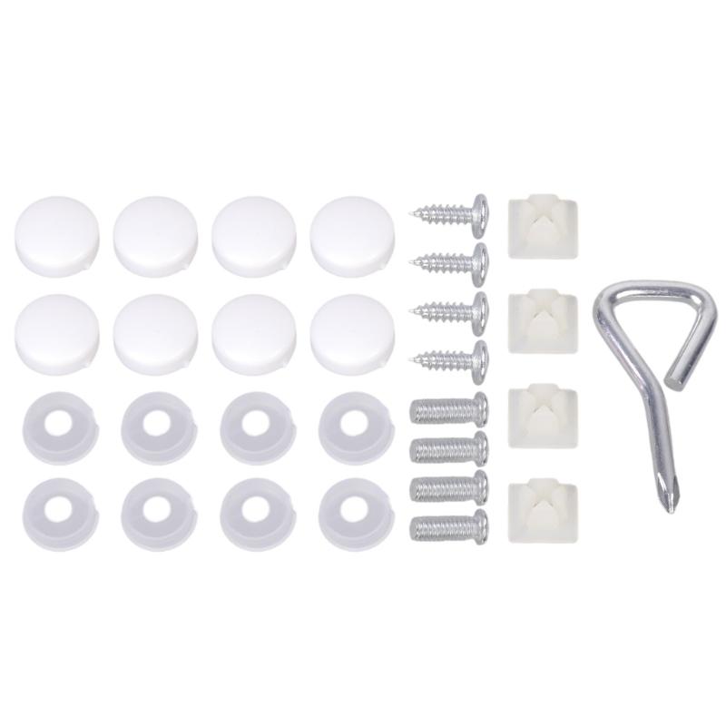 

Винты для держателя номерного знака с колпачками Универсальный держатель рамки номерного знака автомобиля Монтажный крепеж Винты и комплект колпачков белый