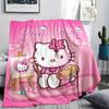 1PC Hello Kitty Cute Print Flannel Blanket, High Quality All Seasons, Home Decor, Warmth and Comfort, Perfect for Christmas Gifts