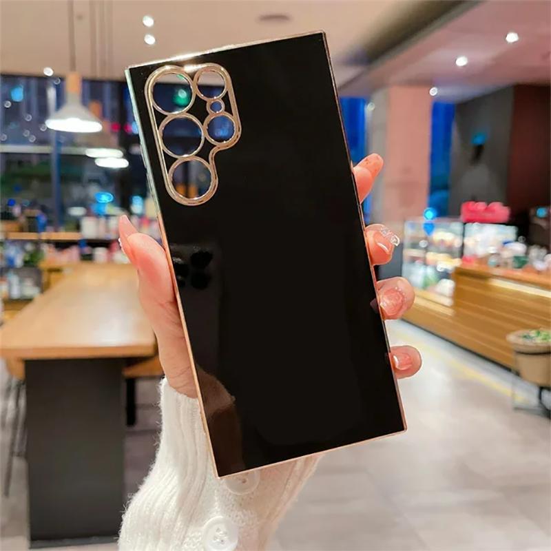 Plating Square Shockproof Soft Silicone Case For For Samsung Galaxy S26 Ultra S26+ S25 S24 Plus S24 FE Anti-Scratch Full Came