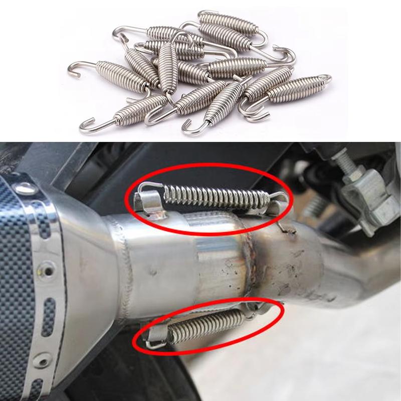 2pcs 55mm 60mm 65mm 75mm 80mm 85mm 90mm 95mm Motorcycle Stainless Steel Exhaust Pipe Spring Hooks Rotatable Expansion Springs