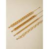 Set Minimalist Hollow Metal Chain Geometric Punk Style Chunky Chain Bracelets, Versatile Jewelry Gift Suitable for Daily Wear